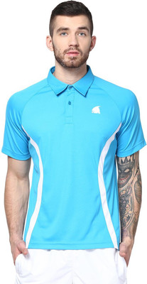 

Aurro Solid Men's Polo Neck Blue T-Shirt