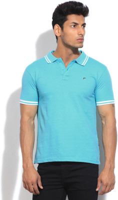 

Ruggers Solid Men' Polo Neck Blue T-Shirt, Aqua