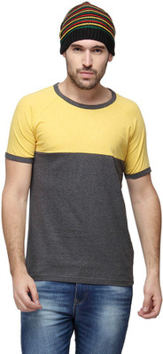 

Campus Sutra Solid Men Round Neck Yellow T-Shirt
