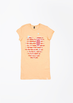 

United Colors of Benetton Girls Printed T Shirt(Orange, Peach