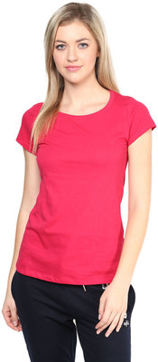 

Ajile by Pantaloons Solid Women's Round Neck Pink T-Shirt, Fuchsia