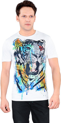 

Tantra Graphic Print Men's Round Neck White T-Shirt