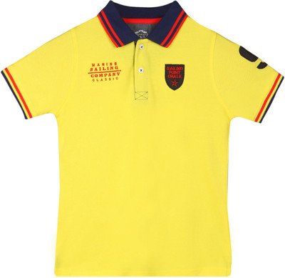 Chalk by Pantaloons Boys Solid T Shirt(Yellow, Pack of 1
