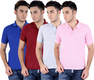 

Sanvi Traders Solid Men Polo Neck Multicolor T-Shirt(Pack of 4