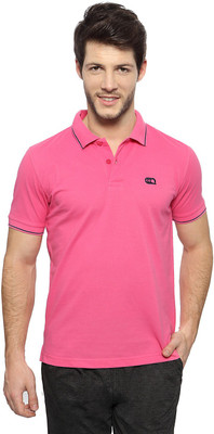 

Ajile by Pantaloons Solid Men's Polo Neck Pink T-Shirt, Light pink