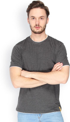 

Campus Sutra Solid Men Round Neck Grey T-Shirt, Charcoal