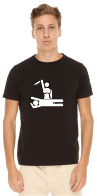 

Giftsmate Printed Men's Round Neck Black T-Shirt