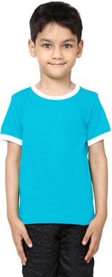 

99Tshirts Boys Solid Cotton T Shirt(Light Blue, Pack of 1)
