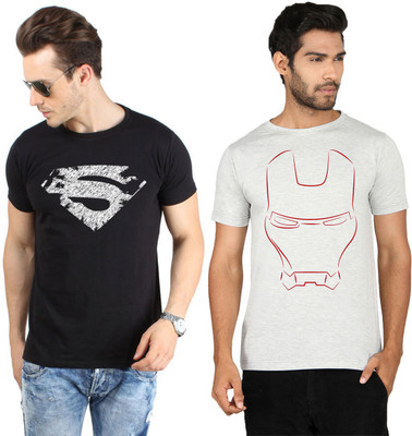 

SayItLoud Printed Men's Round Neck Multicolor T-Shirt(Pack of 2