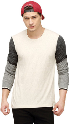 Campus Sutra Solid Men Round Neck White T-Shirt, Cre8me