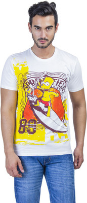 

Simpsons Printed Men's Round Neck White T-Shirt