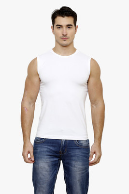 

Casual Tees Solid Men' Round Neck White T-Shirt