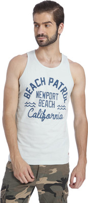 

Jack & Jones Solid Men's Round Neck Blue T-Shirt, Surf spray