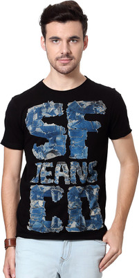 

SF Jeans by Pantaloons Solid Men's Round Neck Black T-Shirt