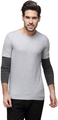 

Campus Sutra Solid Men Round Neck Grey T-Shirt