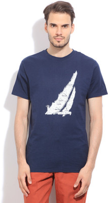 

Nautica Printed Men's Round Neck Dark Blue T-Shirt, Dressblues