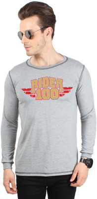 

SayItLoud Graphic Print Men' Round Neck Grey T-Shirt