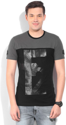 

Flying Machine Solid Men's Round Neck Grey T-Shirt, Castle rock