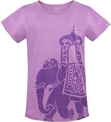 Imagica Girls Printed T Shirt(Purple) available at flipkart for Rs.298