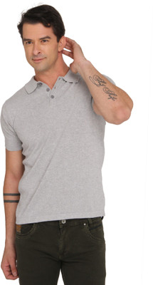 

Donear NXG Solid Men's Polo Neck Grey T-Shirt
