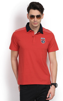 

REEBOK Solid Men's Polo Neck Red T-Shirt, Redrus