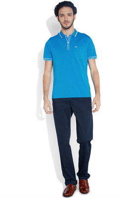

Park Avenue Solid Men's Polo Neck Blue T-Shirt, Medium blue