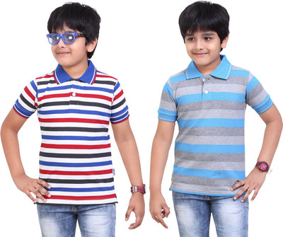 

Dongli Boys Striped T Shirt(Dark Blue, Pack of 2), Multicolor