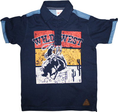 

FS Mini Klub Boys Printed Cotton T Shirt(Blue, Pack of 1, Navy