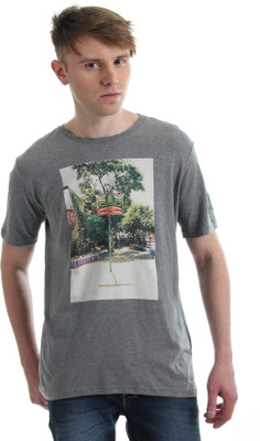 

Puma Printed Men's Round Neck Grey T-Shirt, Medium gray hea