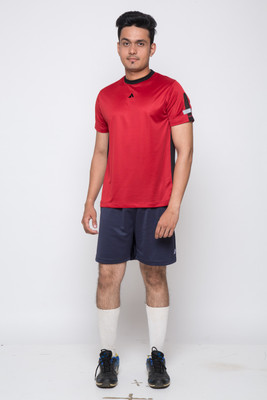 

Acetone Solid Men's Round Neck Red, Black T-Shirt, Black;mars red