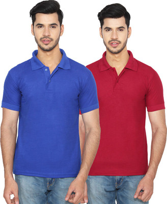 Rock Hudson Solid Men Polo Neck Multicolor T-Shirt(Pack of 2) Rock Hudson Solid Men Polo Neck Multicolor T-Shirt(Pack of 2)
