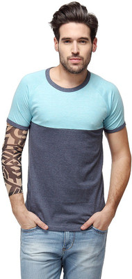 

Campus Sutra Solid Men Round Neck Blue T-Shirt, Light blue
