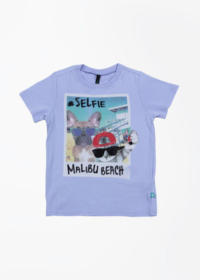 

United Colors of Benetton Boys Printed Cotton T Shirt(Blue, Pack of 1, 10t