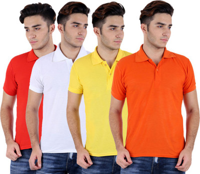 

Sanvi Traders Solid Men Polo Neck Multicolor T-Shirt(Pack of 4