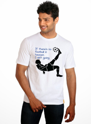

Campus Sutra Printed Men Round Neck White T-Shirt