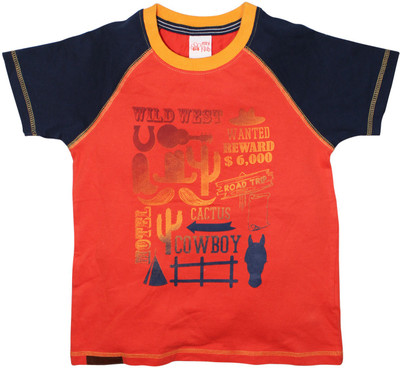 

FS Mini Klub Boys Printed T Shirt(Red, Pack of 1, Papaya red