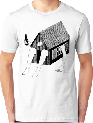 

Foscous Printed Men' Round Neck White T-Shirt