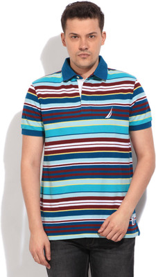 

Nautica Striped Men's Polo Neck Multicolor T-Shirt, Moroccanblue