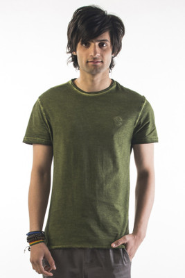 

Srota Solid Men' Round Neck Green T-Shirt