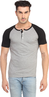 

Leana Solid Men's Henley Grey T-Shirt