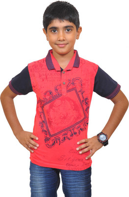 

Pari & Prince Boys Printed T Shirt(Red, Pack of 1