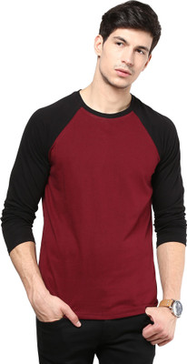 

Izinc Solid Men's Round Neck Maroon T-Shirt
