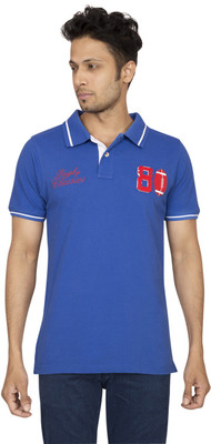 

Red Line Solid Men's Polo Neck Blue T-Shirt