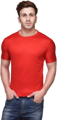 

Koolpals Solid Men Round Neck Red T-Shirt
