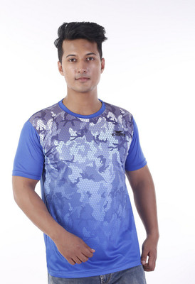 

Zagros Printed Men's Round Neck Blue T-Shirt, Royal blue