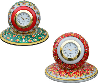 

eCraftIndia Analog Red, Green, Golden Clock