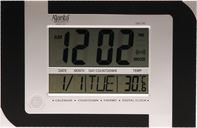 

Ajanta Analog-Digital Black-Silver Clock