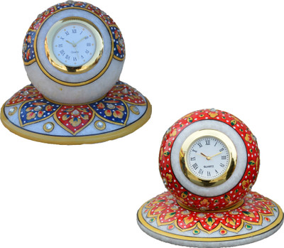 

eCraftIndia Analog Red, Blue, Golden Clock