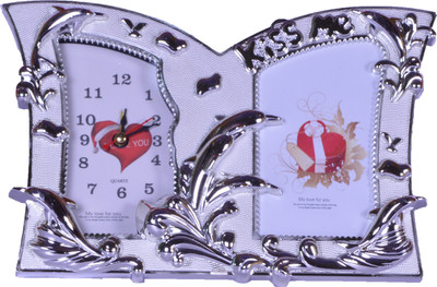 

LUCKY GIFT Analog-Digital Silver Clock