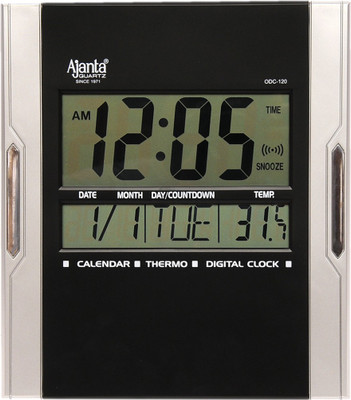 

Ajanta Analog-Digital Black-Silver Clock